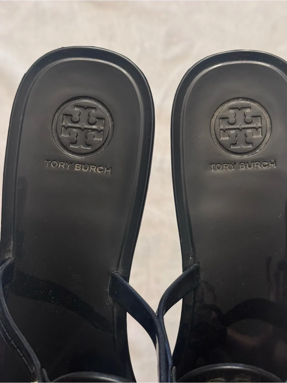 Tory Burch Black Mini Miller Jelly Thong Sandals Size 9